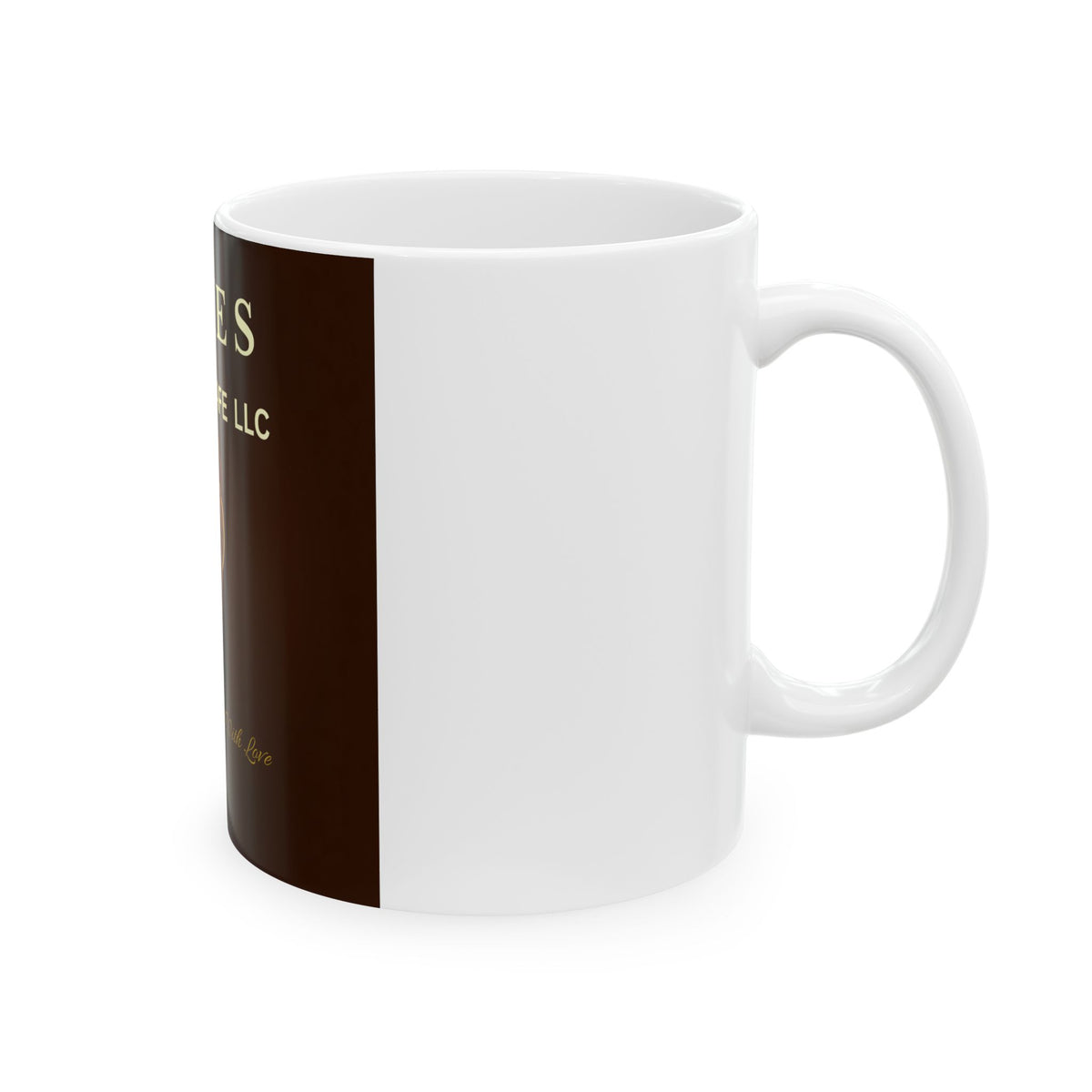 Fayes Coffee Cafe Ceramic Mug — 'A Happy Brew With Love' 11oz & 15oz