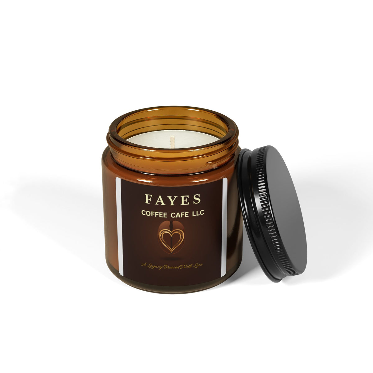Amber Jar Soy Candle — Fayes Coffee Cafe Scented Candle (Multi-Size)