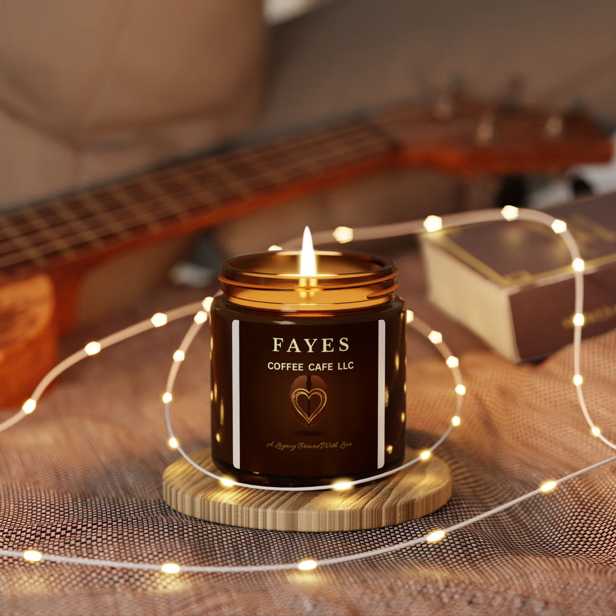 Amber Jar Soy Candle — Fayes Coffee Cafe Scented Candle (Multi-Size)